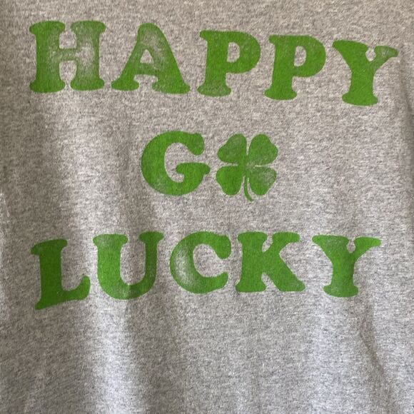 Gray Tee with Green Lucky Design - Picture 2 of 3